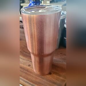 Pink Rose Colored Tumbler with Lid